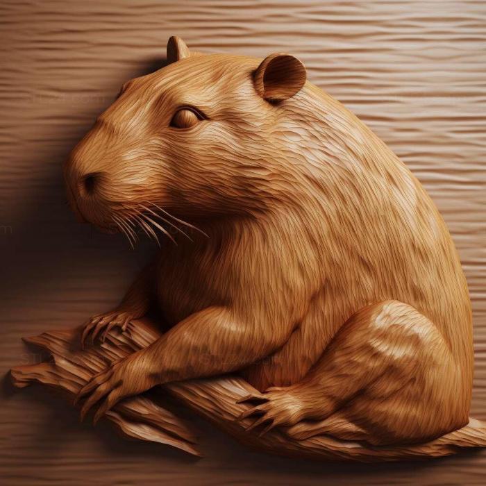Nature and animals (Capybara 2, NATURE_6034) 3D models for cnc